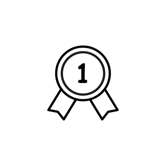 Das Icon für Premium-Produkte von Medicom, ein Abzeichen mit einer 1