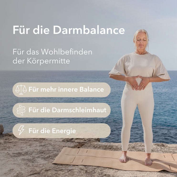 Produktinformationen zu ProBasis wie folgt: für die Darmbalance, für das Wohlbefinden der Körpermitte, für mehr innere Balance, für die Darmschleimhaut, für die Energie.