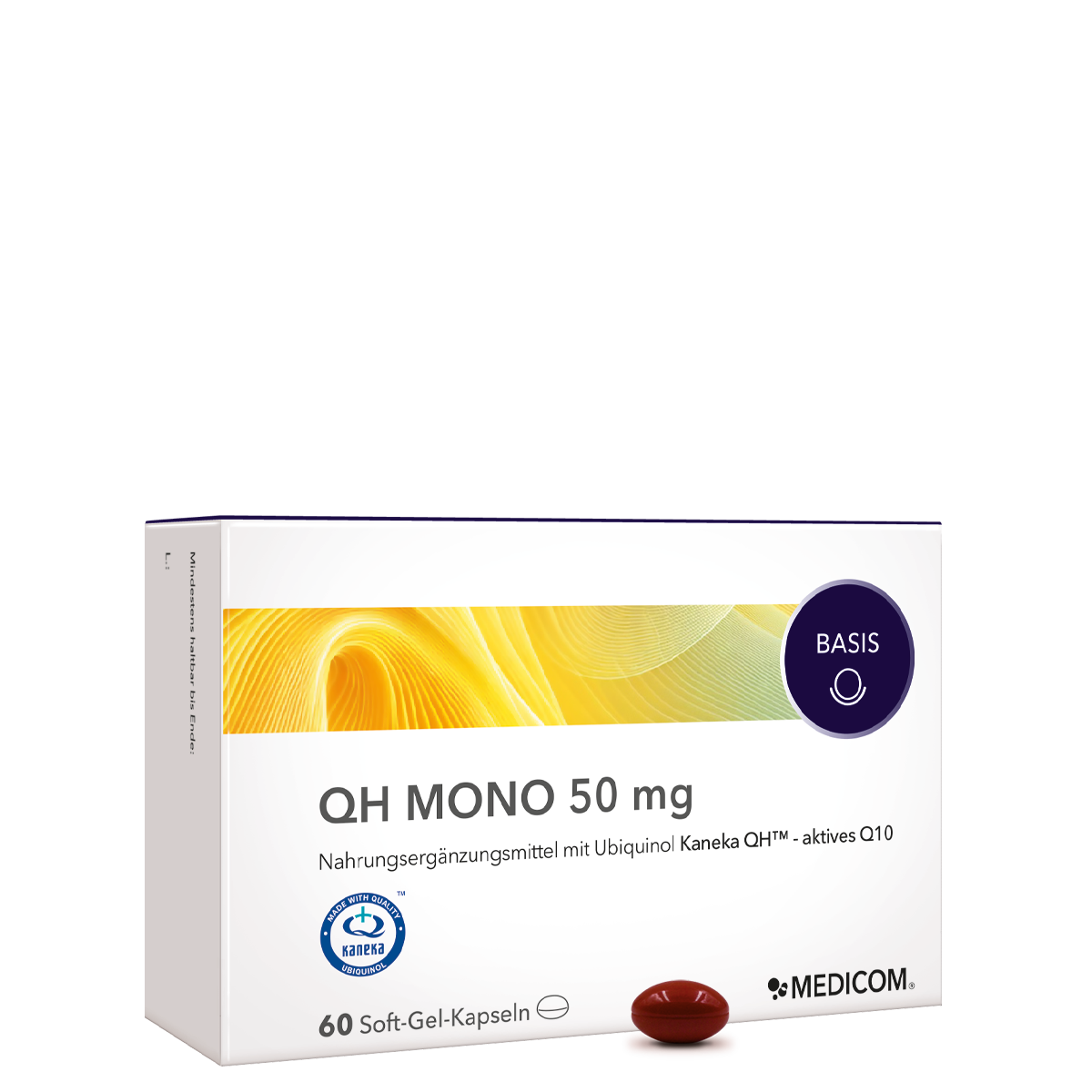 Die Produktpackung von QH Mono 50 mg in der Faltschachtel
