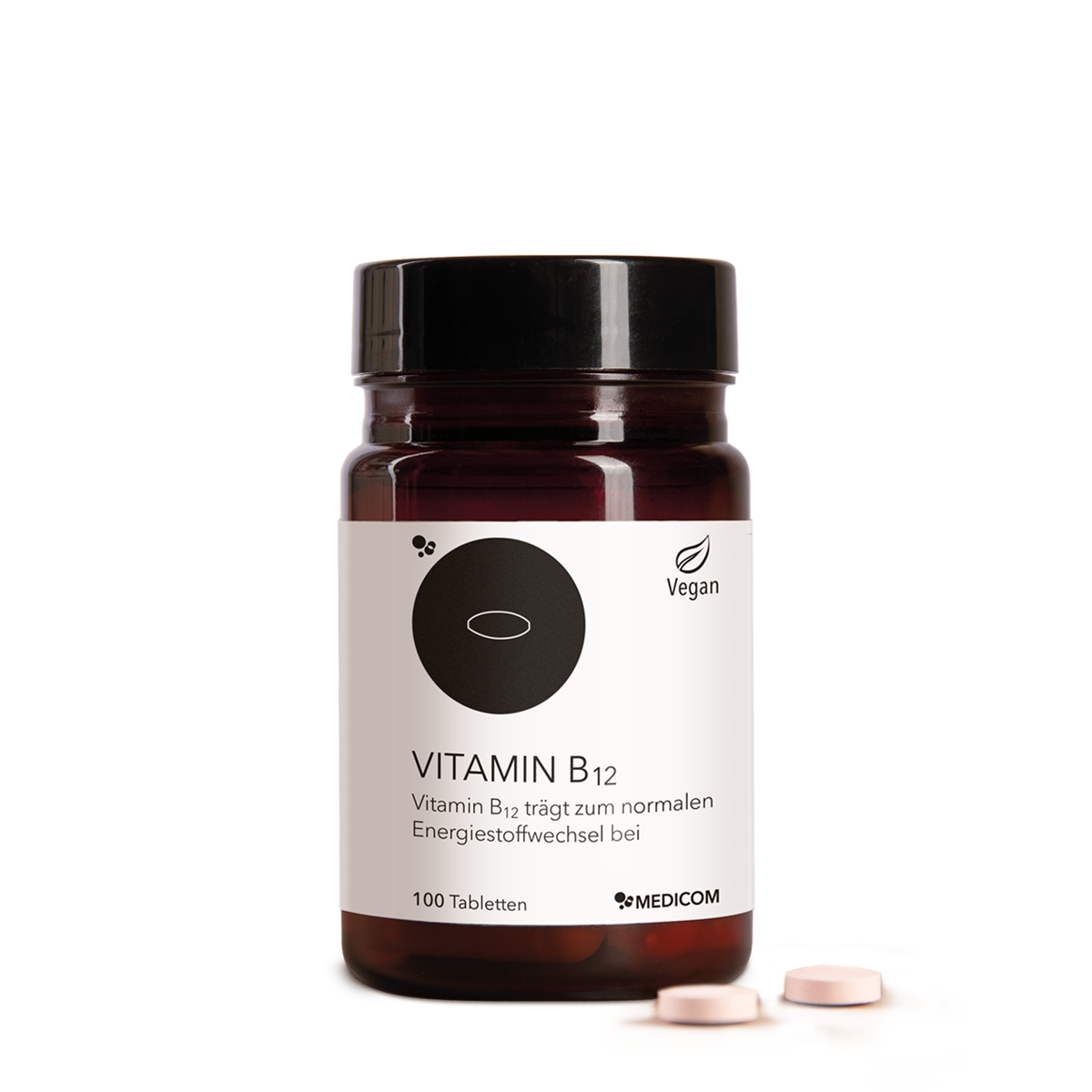 Die Vorderseite der Produktpackung Vitamin B12