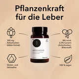 Produktinformationen zu Artischocke von Medicom: mit 300 mg Artischockenblätter-Extrakt mit mindestens 2,5 % Cynarin (Artischocken-Bitterstoff), glutenfrei, laktosefrei, fruktosefrei und 100 % vegan.