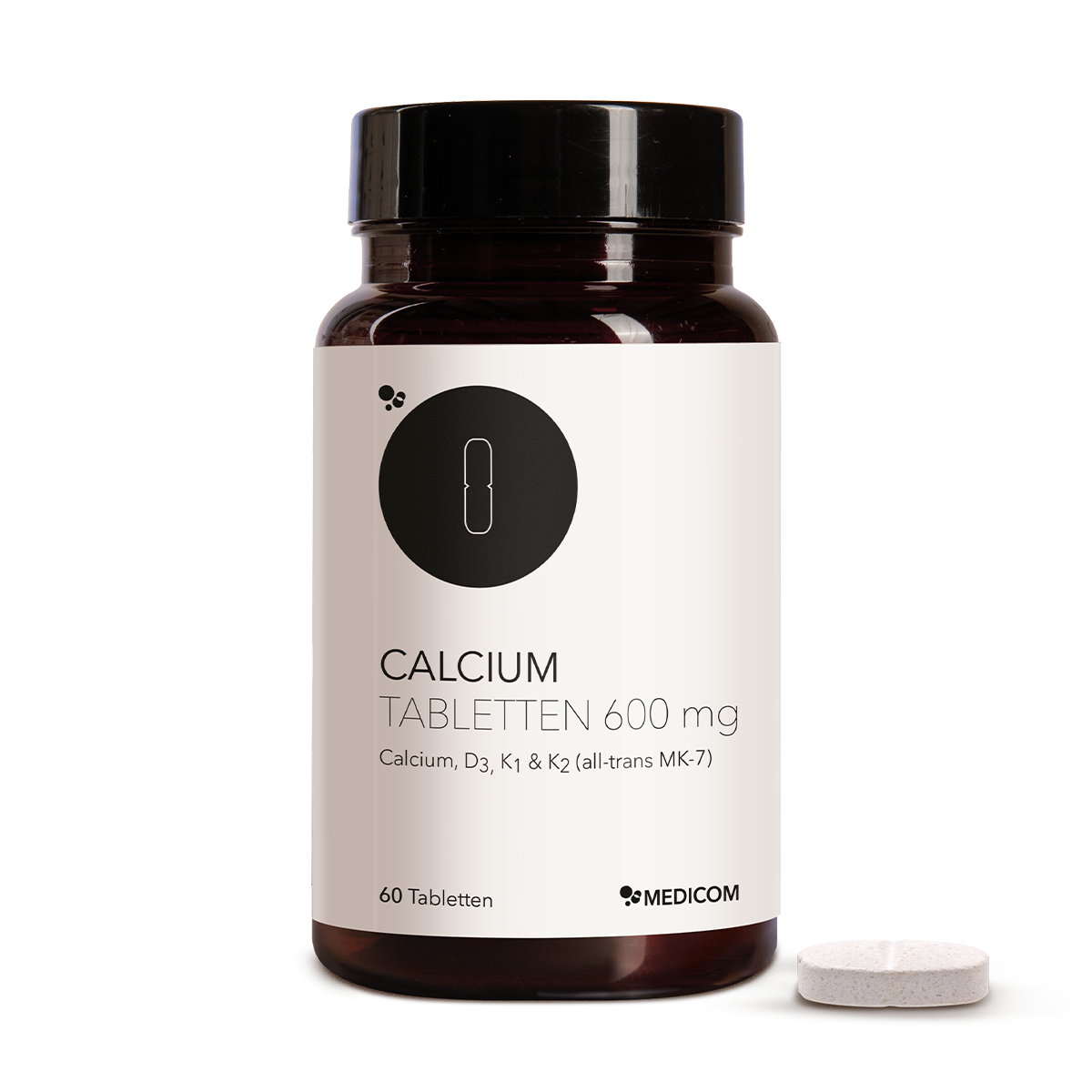 Die Produktdose von Calcium Tabletten 600 mg in der Vorderansicht