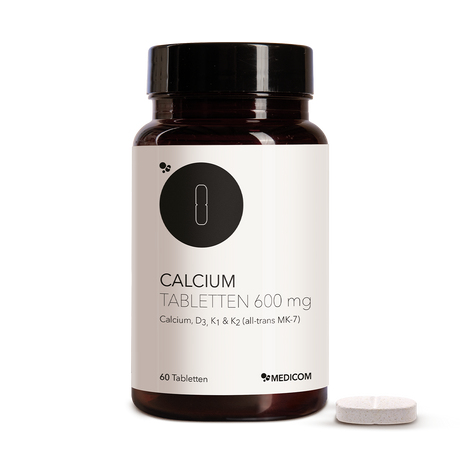 Die Produktdose von Calcium Tabletten 600 mg in der Vorderansicht