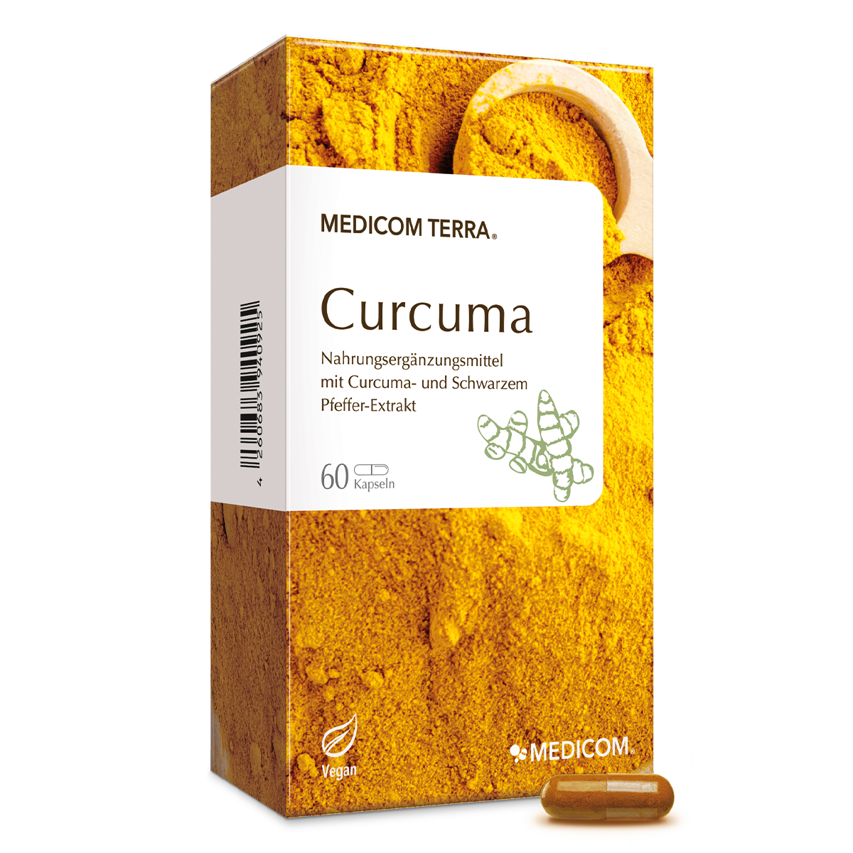 Die Vorderansicht des Produktes Curcuma von Medicom