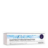 Die Produktpackung von Elektrolyt Brausetabletten von Medicom in der Vorderansicht