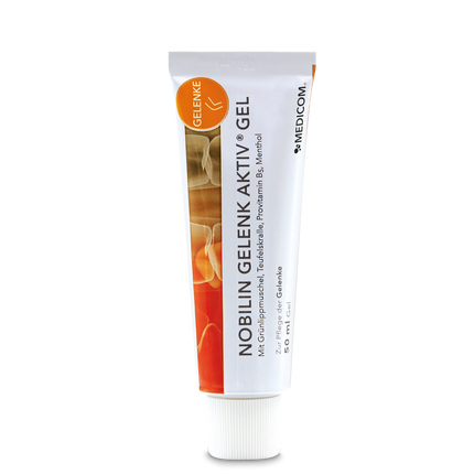 Nahaufnahme der Tube von Nobilin Gelenk Aktiv® Gel von Medicom