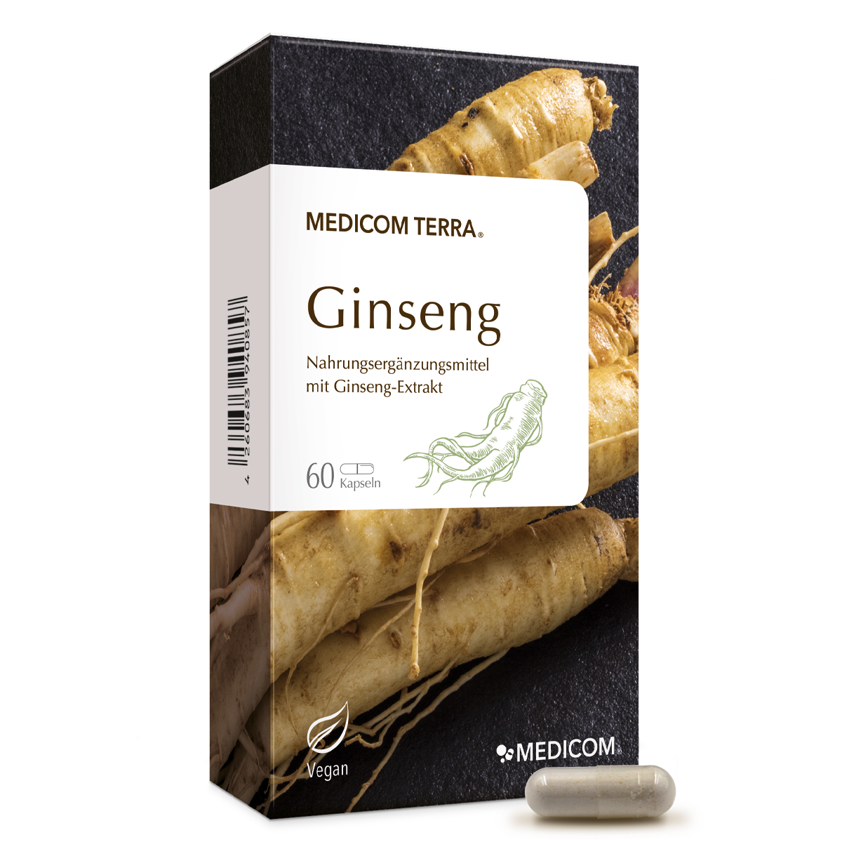 Die Frontseite der Ginseng-Packung von Medicom