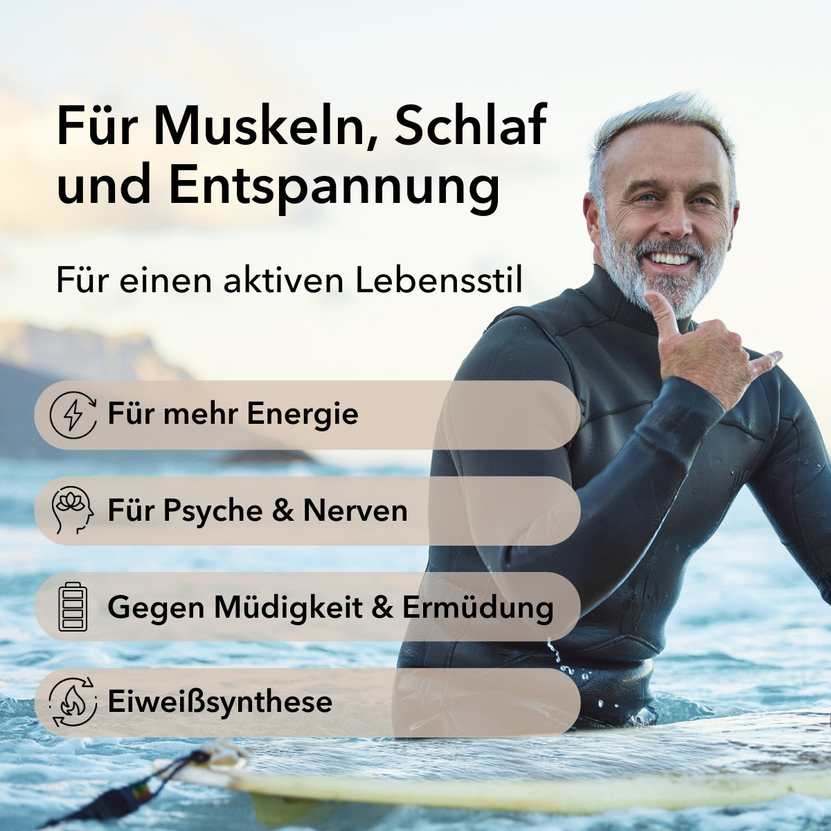 Produktinformationen zu Magnesium Citrat Kapseln mit Anwendungsgebieten: für Muskeln, Schlaf und Entspannung, Energie, Psyche und Nerven, Müdigkeit und Ermüdung, Eiweißsynthese