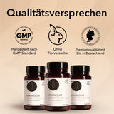 Qualitätsversprechen, hergestellt nach GMP-Standard, ohne Tierversuche, Premiumqualität. 3 Dosen Magnesium Tabletten 200 mg von Medicom