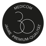 Das Logo von Medicom 30 Jahre Premium-Qualität
