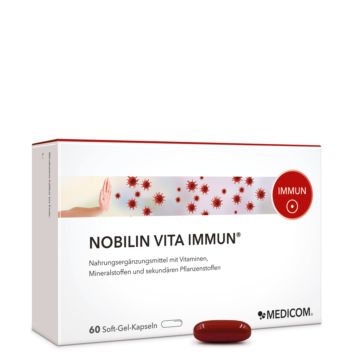 Die Vorderseite der Packung Nobilin Vita Immun® für das Immunsystem von Medicom