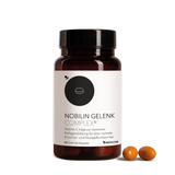 Die Frontansicht von der Nobilin Gelenk Complex® Dose mit 2 Kapseln davor