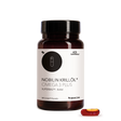 Die Packung von Nobilin Krillöl® Omega 3 Plus mit einer Kapsel im Vordergrund