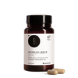 Die Produktdose von Nobilin Leber Vital® und zwei Kapseln im Vordergrund