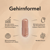 Produktinformationen zu Nobilin Mental Complex, Pilzextrakt, Beta-Glucan, Gehirnvitamine, mit CDP-Cholin. 