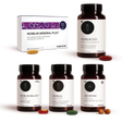 Nobilin Premium Selection Advance, Produktkombination aus fünf Produkten: Nobilin Q10 Multivitamin® in der Dose, Nobilin Mineral Plus®, Nobilin Antiox® in der Dose, Nobilin Krillöl® Forte in der Dose und QH Mono 100 mg in der Dose