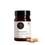 Die Produktdose von ProBalance mit zwei Kapseln im Vordergrund