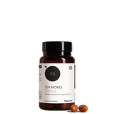 Die Produktdose von QH Mono 100 mg und zwei Soft-Gel-Kapseln im Vordergrund