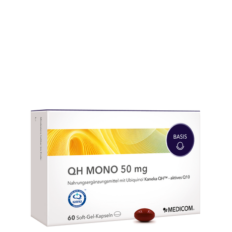 Die Produktpackung  von QH Mono 50 mg in der Faltschachtel 
