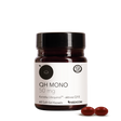 Ein Glas mit der Aufschrift „QH Mono 50 mg“ von Medicom, auf dem zwei rote Kapseln vor weißem Hintergrund abgebildet sind, präsentiert dieses hochwertige Nahrungsergänzungsmittel, das Kaneka QH Ubiquinol enthält – eine Form von Coenzym Q10 mit hoher Bioverfügbarkeit.