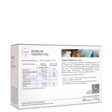 Nobilin Visionvital – die Rückseite der Produktpackung mit genauer Angabe von Verzehrempfehlung, Zutaten und Zusammensetzung.