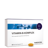 Die Vorderseite der Produktpackung Vitamin-B-Komplex