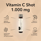 Produktinformationen zu Vitamin C Shot 1.000 mg: gut verträglich, optimal bioverfügbar, Vitamin C hochdosiert und einfache Anwendung, Trinkampullen - 100% vegan