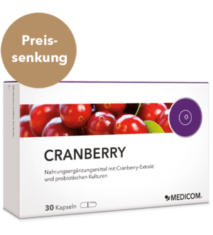 Cranberry-Extrakt und probiotische Kulturen in einer Kapsel von Medicom - Jetzt mit attraktiver Preissenkung.
