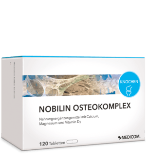 Die Vorderseite der Packung von Nobilin Osterokomplex
