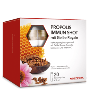 Vorderseite der Packung von Propolis Immun Shot