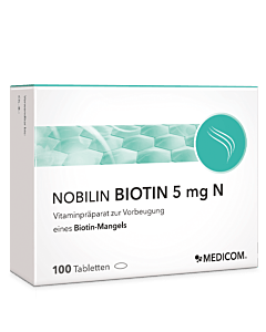 Vorderseite der Packung Nobilin Biotin 5 mg N