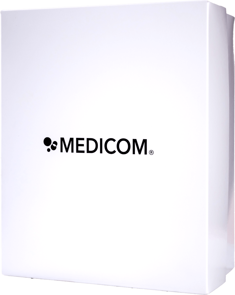 Die weiße Medicom Produkt Box